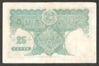 Malaysia Malaya 25 Cents King George Vi P-3 1940 Vf 