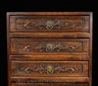 20 2  Old Chinese Huali Wood Carved Beast Flower Statue Drawer Furniture Cabinet