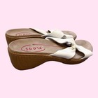 Sandalup Women s Klogs White Leather Slip On Slide Sandals Size 8