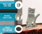 Cast Iron Owl Door Stop   Decorative Door Stopper Wedge   With Padded Anti-scrat