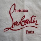 Authentic Christian Louboutin Red Logo White Cotton Shoe Dust Bag Pouch 15x11
