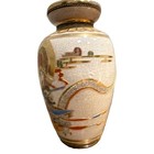 Japanese Satsuma Moriage Vase 10  Kannon Riding Dragon Ryuzu Late Meiji