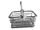 Vintage Lot Of 2 Heavy Gauge Metal Chrome Baskets With Moveable Handle 4lx3wx2 h