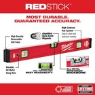 Milwaukee Redstick Box Beam Level Standard Magnetic W  7  Billet Torpedo Level