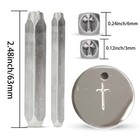 2 Pcs Metal Punch Stamp 6mm And 3mm Metal Stamps Tools cross Metal Punch Stamp S