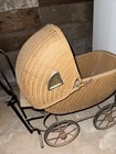 1900   s Antique Victorian Wicker Pram Baby Doll Buggy carriage Stroller 33   