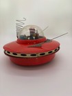 Vintage Red Space Ship Battery Litho Tin Toy   Japan