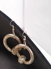 1-pair Vintage Crystal silver Earrings- Silver Tone