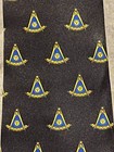 Black Necktie Yellow Past Master Masonic No Square Freemason Fraternity New 