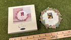 Nib  Carr Metal Purple Green Pink Blue Enamel Jewels Floral Round Picture Frame