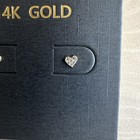 14 Karat Gold Heart Shaped Children   s Infant Earrings Cz