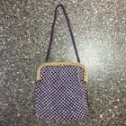 Antique 1920s Art Deco Knitted Amethyst Glass Bead Flapper Purse