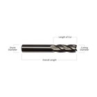 5 Pack 3 8  Solid Carbide End Mills     4 Flute Stub Length Tialn Coated Usa
