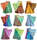 Wholesale Lot Vintage Reversible Silk Long Sari Recycled Magic Wrap Around Skirt
