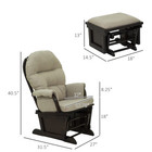 Nursery Glider Rocking Chair With Ottoman  Cream White