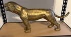 Vintage Solid Brass Tiger Statue Figurine 22    Xl Hollywood Regency Mcm Crouching