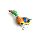 Vintage Antique Style Tin Toy Swimming Duck Clockwork Wind Up Metal Collectible