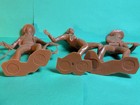 Vintage 1964 Louis Marx 6  Cowboy Indian Figure Lot Wounded Lasso