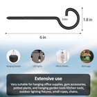 Rustic Metal Screw-in Ceiling Hooks  35 Lbs Capacity  10 Count 6in 10pcs Black