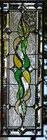 Abstract Stained Glass Transom  Hanging Panel  30 1 2  X  10 1 2  Incl Hooks