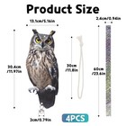 4pack Reflective Fake Owls Hanging Decoration Garden Owls Scarer Devices With   