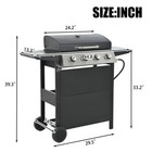 Propane Gas Grill 4 Burners Stainless Steel Cooking Grill Outdoor Bbq 34 000 Btu