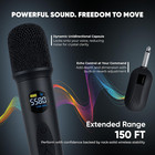 Wireless Microphone System Karaoke With Receiver Echo Control Lcd Display Usb-c