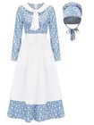 Prairie Dress Women Pioneer Dress Colonial Costume Women 1800s Xx-large Blue