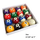 16pcs Billiards Pool Table Billiard Ball Standard Size 2-1 4  1  Mini Size Full