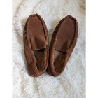 Nordstrom Men s Brown Suede Leather Moccasin Slip On Slippers Shoes Size 10