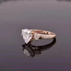 2 50 Ct Heart Cut Real Moissanite Wedding Solitaire Ring 14k Rose Gold Plated