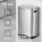 13 Gallon   50 Liter Stainless Steel Trash Can With Soft-close