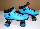 Riedell Dart Roller Skates Neon Blue Black Quad Speed Skate Size 10 Men 11 Women