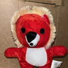 Vintage Small Red White    Yellow Plush Lion Stuffed Animal
