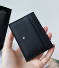 Montblanc Meisterst  ck Black Leather Card Holder Wallet 5cc 114603 New Box Gift