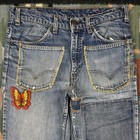 Vintage 70s Levi s Big E Bellbottom Hippie Flare Faded Denim Jeans Size 30x30