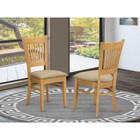 Vac-oak-c Vancouver Linen Fabric Seat Dining Chairs - Oak Finish