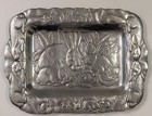 Arthur Court Embossed Bunny Rabbit Tray Platter 18 25 X 13 5 In Aluminum 1985