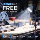 Updated 5500lm Led Work Light 365w Equiv  40w Telescoping Tripod Stand Portable 