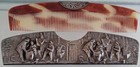 Vintage Faux Tortoise Shell Comb In Silverplate Repousse Raised Case Denmark Euc
