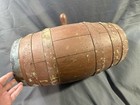 Antique Country Primitive Wooden Barrel W  Old Red Paint