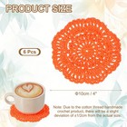 6pack Crochet Handmade Doilies 4  Placemats Lace Coasters Orange Red