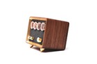 Retio Nixie Clock Radio Walnut Finish Brass Feet Fm am Radio   Bluetooth Vtg New