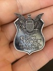 Vintage 1930s Dick Tracy Radio Series Nypd Black  silver Detective Badge