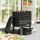 4-tray 7 4 Gal Outdoor   Indoor Worm Composter Bin  Black
