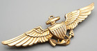 Korean War 1 20 10k Gold Naval Aviator Pilot 2 3 4 Inch Wings Badge By Balfour