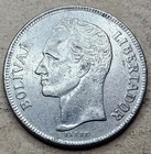 1977 Venezuela 5 Five Bolivares - Nickel Coin - World - Venezuelan - Nice Detail