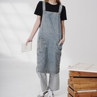 Vintage Unisex Cotton Denim Cross-back Apron 2 Pockets Men Women Kitchen Chef