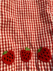 Vtg  Embroidered Strawberries Gingham Red   White Shorts   Red Shirt Girls Sz 5