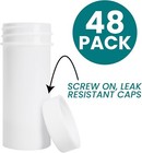 48 Pack  Round Plastic Jars With Lids  White Cosmetic Jars  1oz